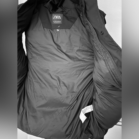 ZARA Black Puffer Vest with Hood – NWOT – Size S 👌 - Picture 10 of 12